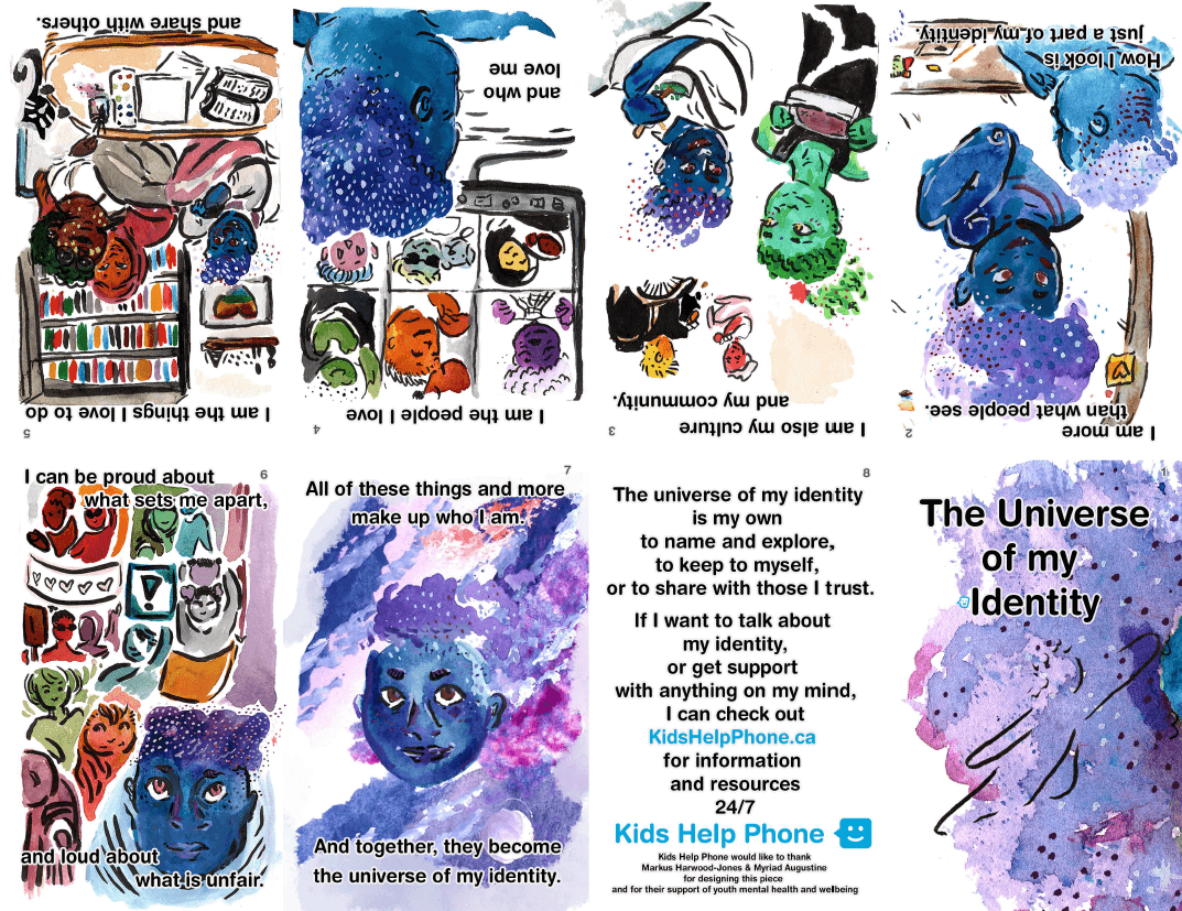 Thumbnail version of the front of Kids Help Phone’s illustrated zine